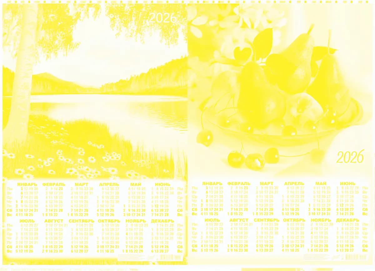 Макет полиграфического изделия в сепарации цвета yellow