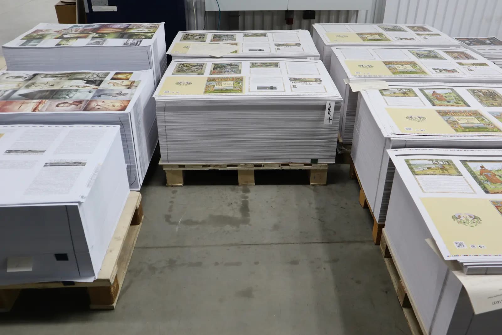 Отпечатанные палеты на складе