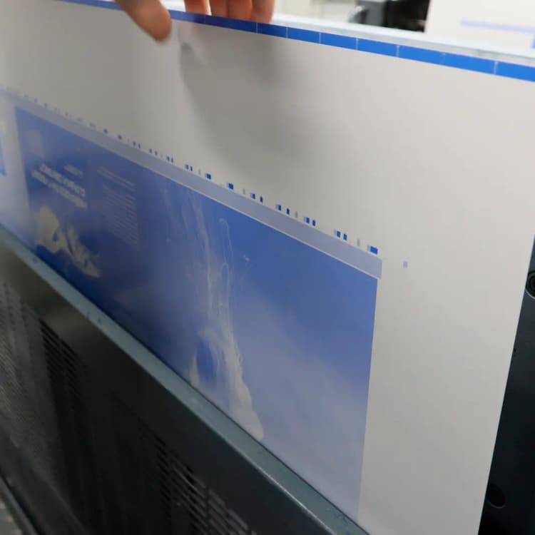 Установка пластин для печати офсетной цветопробы